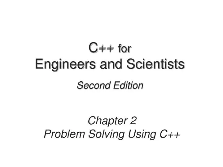 c for engineers and scientists second edition