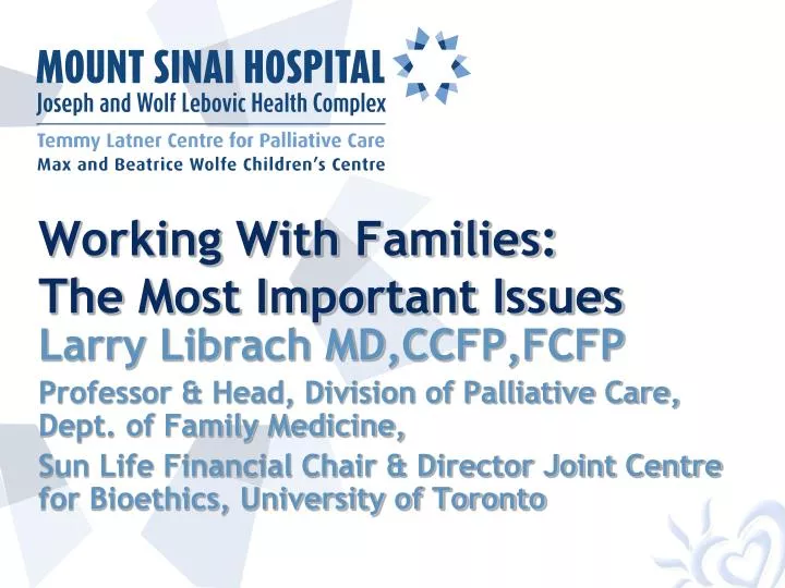 working with families the most important issues