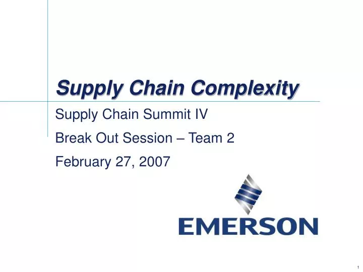 supply chain complexity