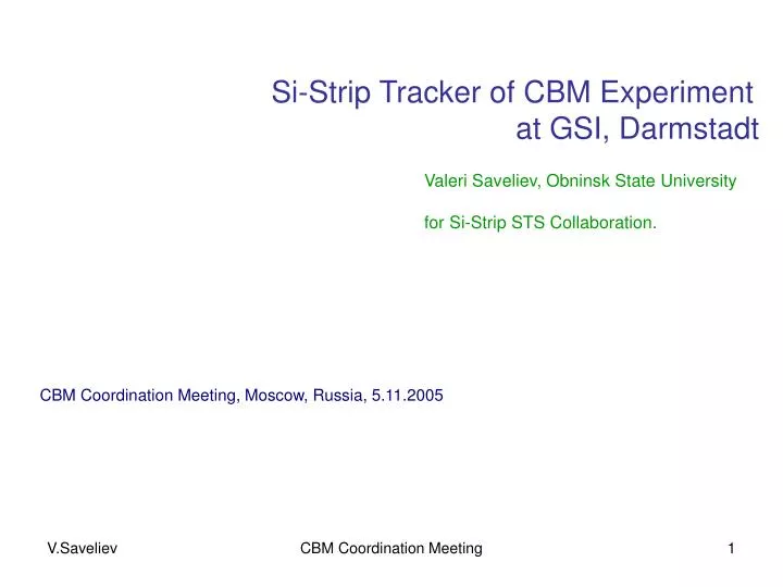 si strip tracker of cbm experiment at gsi darmstadt
