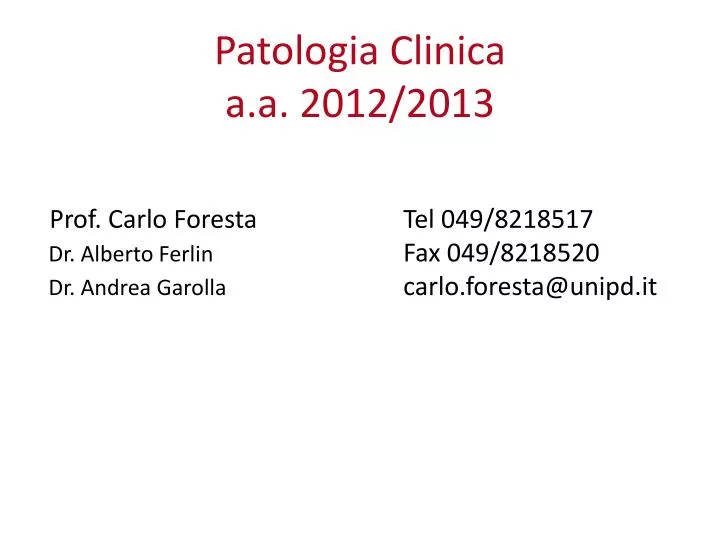 patologia clinica a a 2012 2013