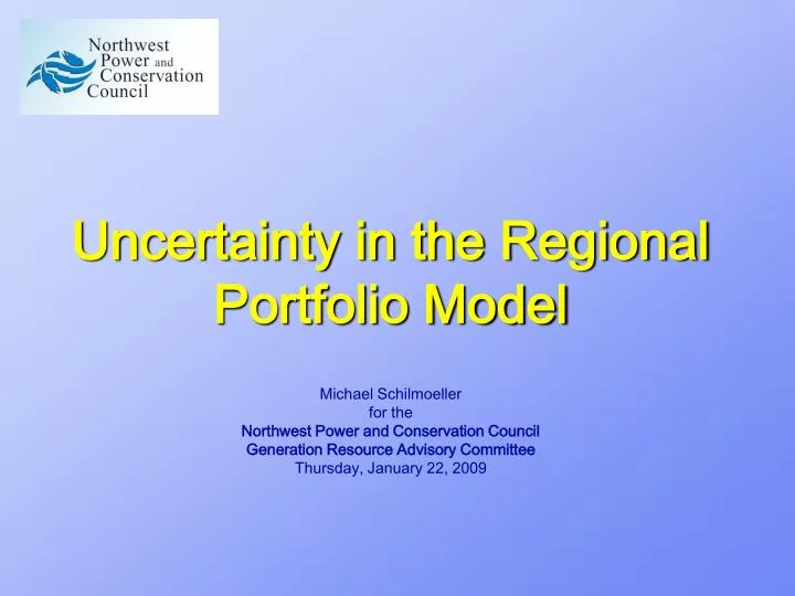uncertainty in the regional portfolio model