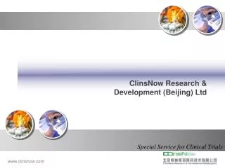 ClinsNow Research &amp; Development (Beijing) Ltd