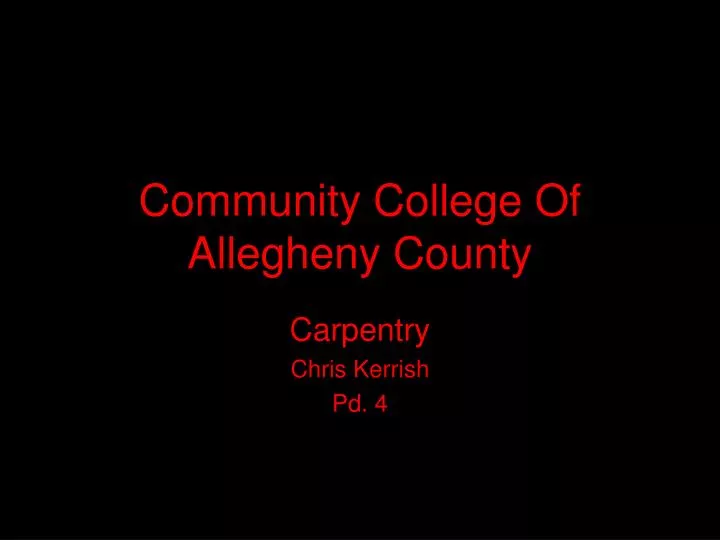 community college of allegheny county