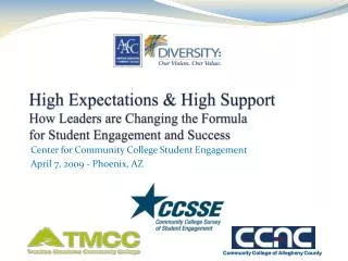 Center for Community College Student Engagement April 7, 2009 - Phoenix, AZ