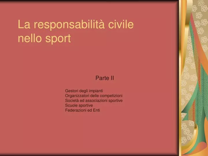 la responsabilit civile nello sport