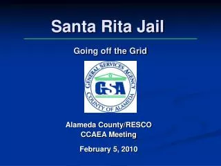 Santa Rita Jail Going off the Grid