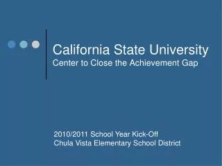 California State University Center to Close the Achievement Gap