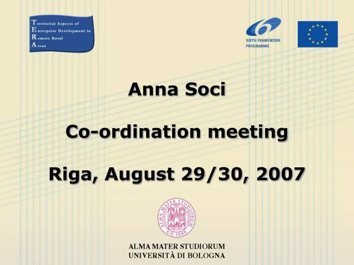 anna soci co ordination meeting riga august 29 30 2007