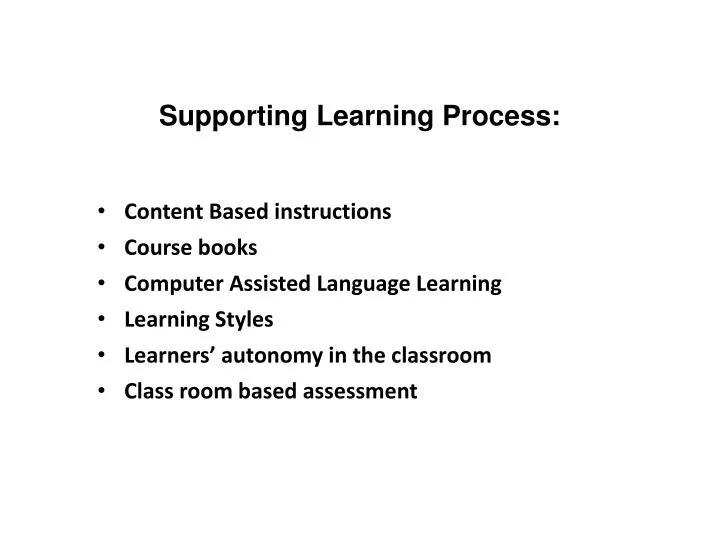 supporting learning process