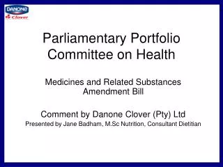 Parliamentary Portfolio Committee on Health