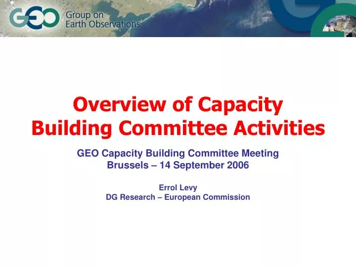 overview of capacity building committee activities