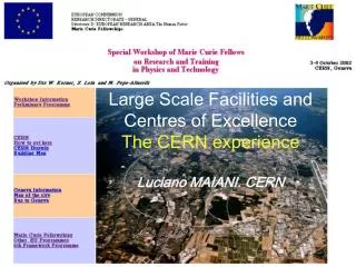 Large Scale Facilities and Centres of Excellence The CERN experience Luciano MAIANI. CERN