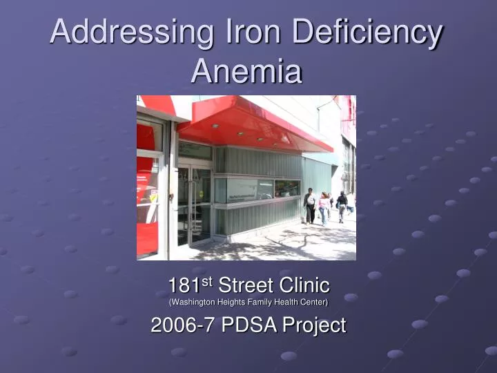 addressing iron deficiency anemia