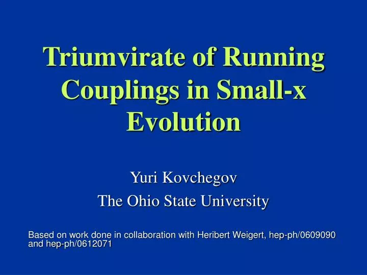 triumvirate of running couplings in small x evolution