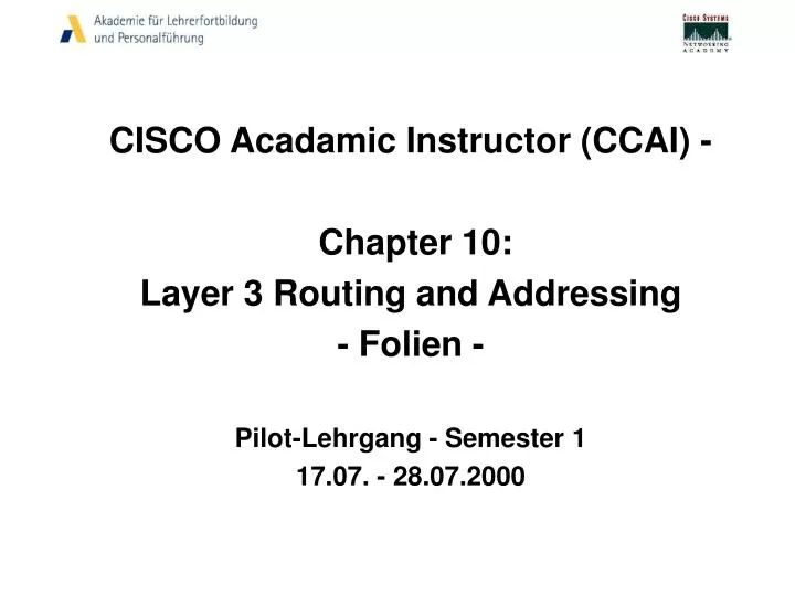 cisco acadamic instructor ccai chapter 10 layer 3 routing and addressing folien