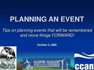 PLANNING AN EVENT