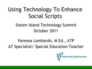 Using Technology To Enhance Social Scripts