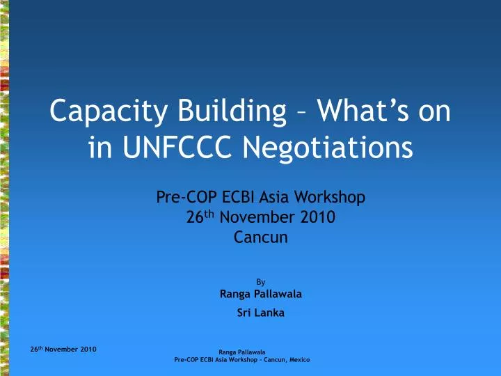 capacity building what s on in unfccc negotiations