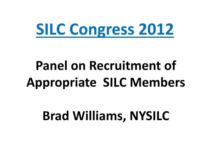 silc congress 2012