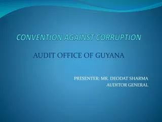 CONVENTION AGAINST CORRUPTION