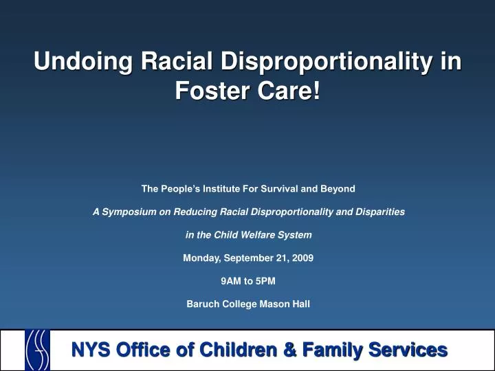 undoing racial disproportionality in foster care
