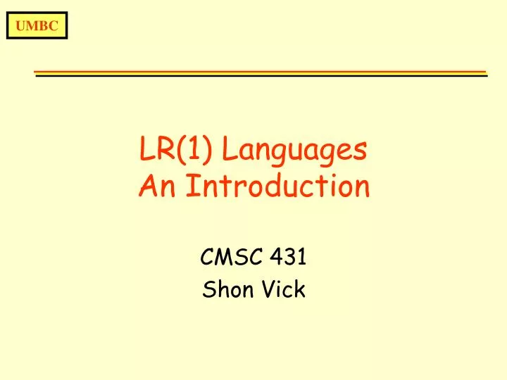 lr 1 languages an introduction