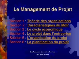 le management de projet