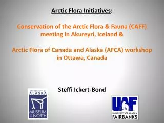 Overview CAFF meeting: Circumpolar Boreal Vegetation Mapping Workshop