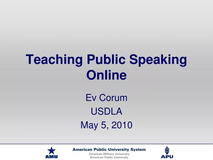 teaching public speaking online