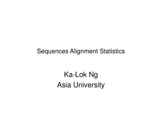 Sequences Alignment Statistics