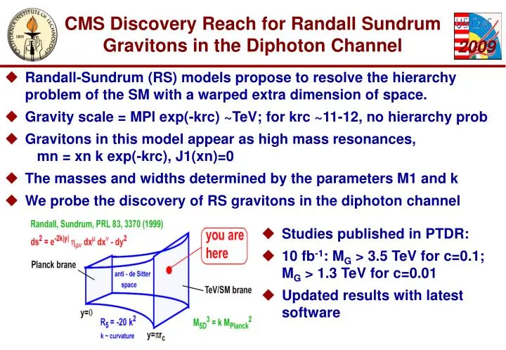 cms discovery reach for randall sundrum gravitons in the diphoton channel