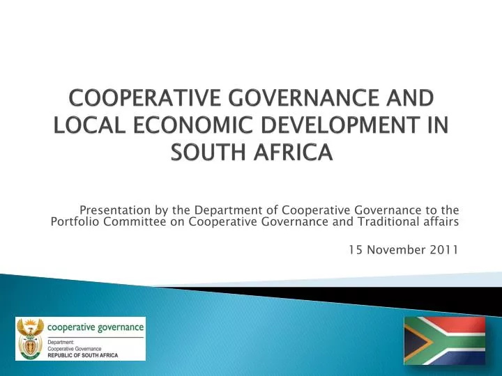 cooperative governance and local economic development in south africa