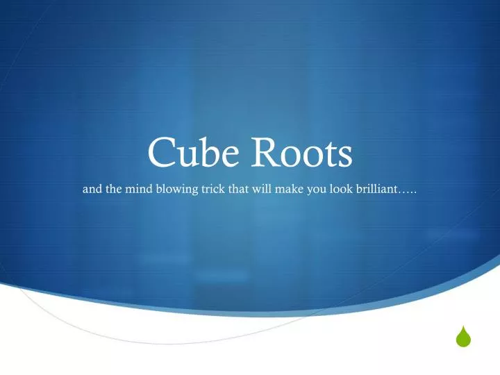cube roots