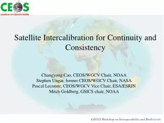 Satellite Intercalibration for Continuity and Consistency