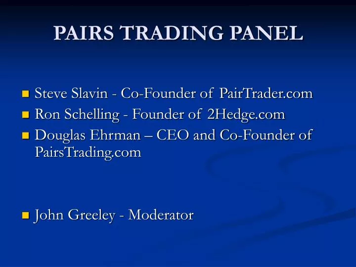 pairs trading panel