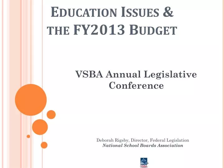 education issues the fy2013 budget