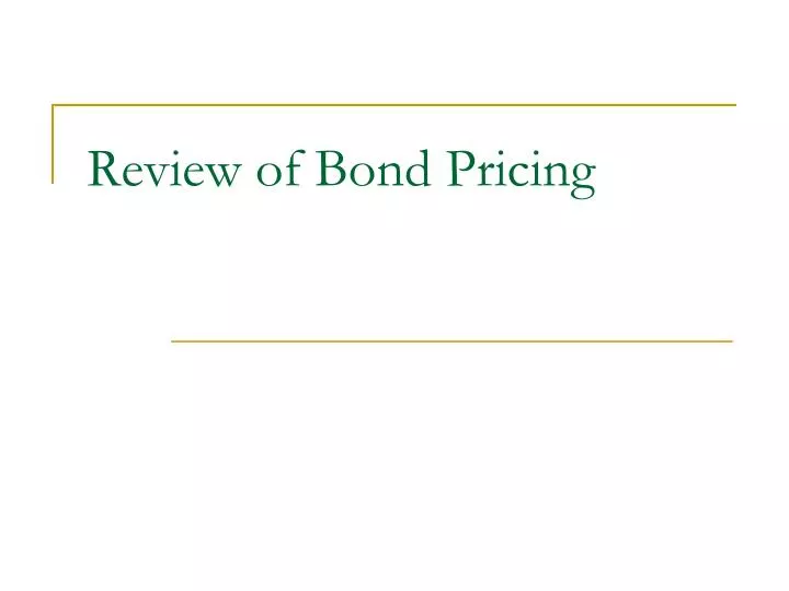 review of bond pricing