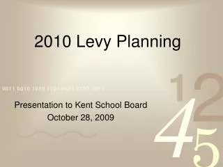 2010 Levy Planning