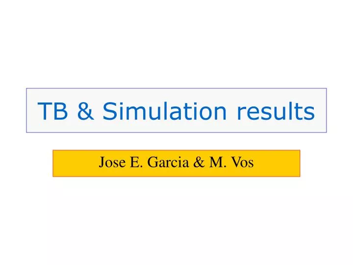 tb simulation results