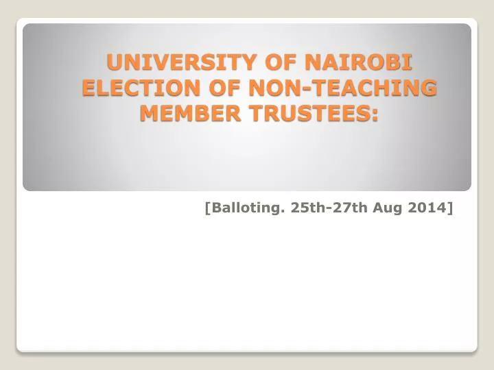 university of nairobi election of non teaching member trustees