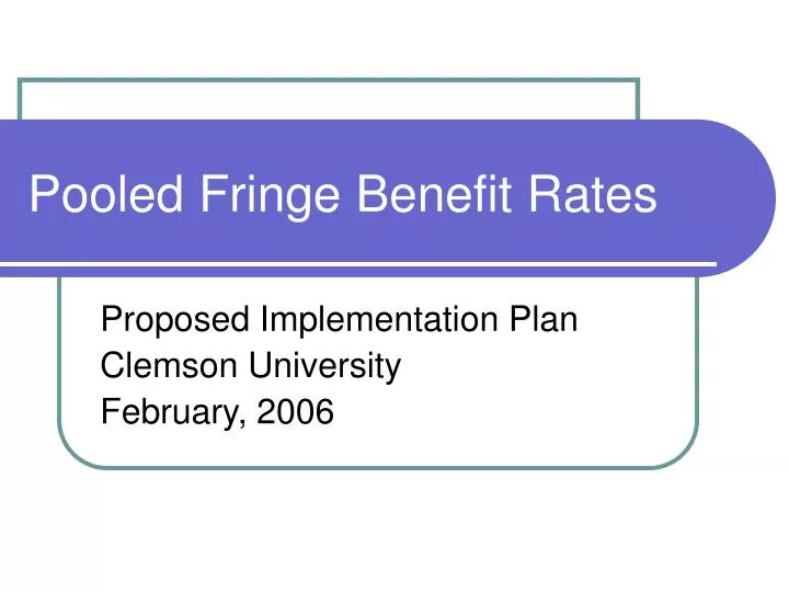 pooled fringe benefit rates