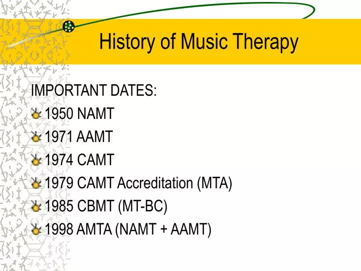 history of music therapy