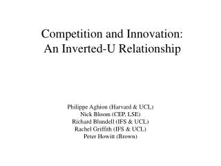 Competition and Innovation: An Inverted-U Relationship