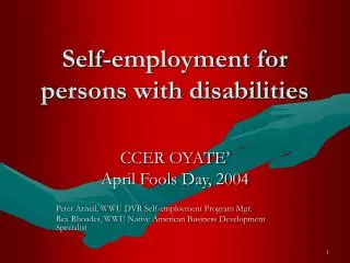 Self-employment for persons with disabilities