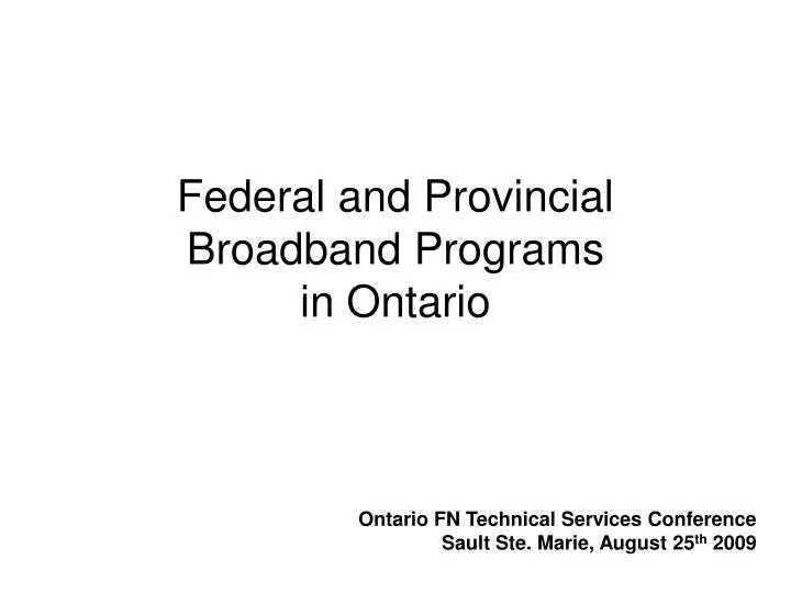 federal and provincial broadband programs in ontario