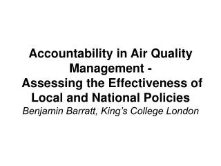 Accountability in Air Quality Management -