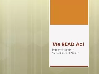 The READ Act