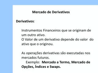 mercado de derivativos
