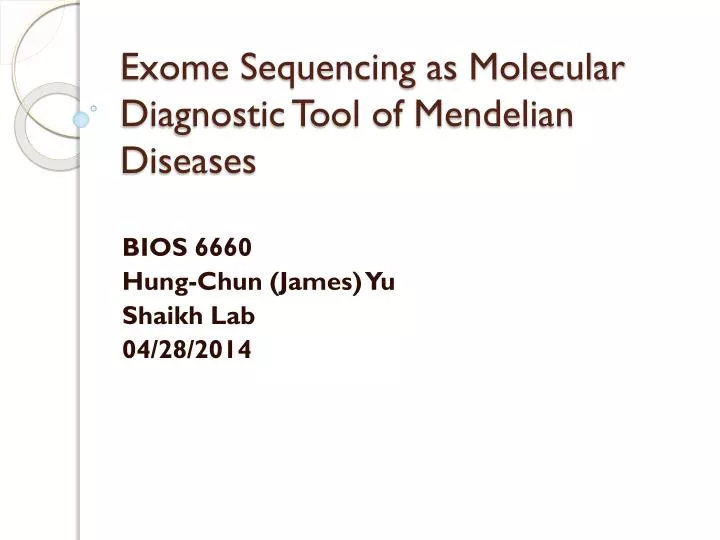 exome sequencing as molecular diagnostic tool of mendelian diseases